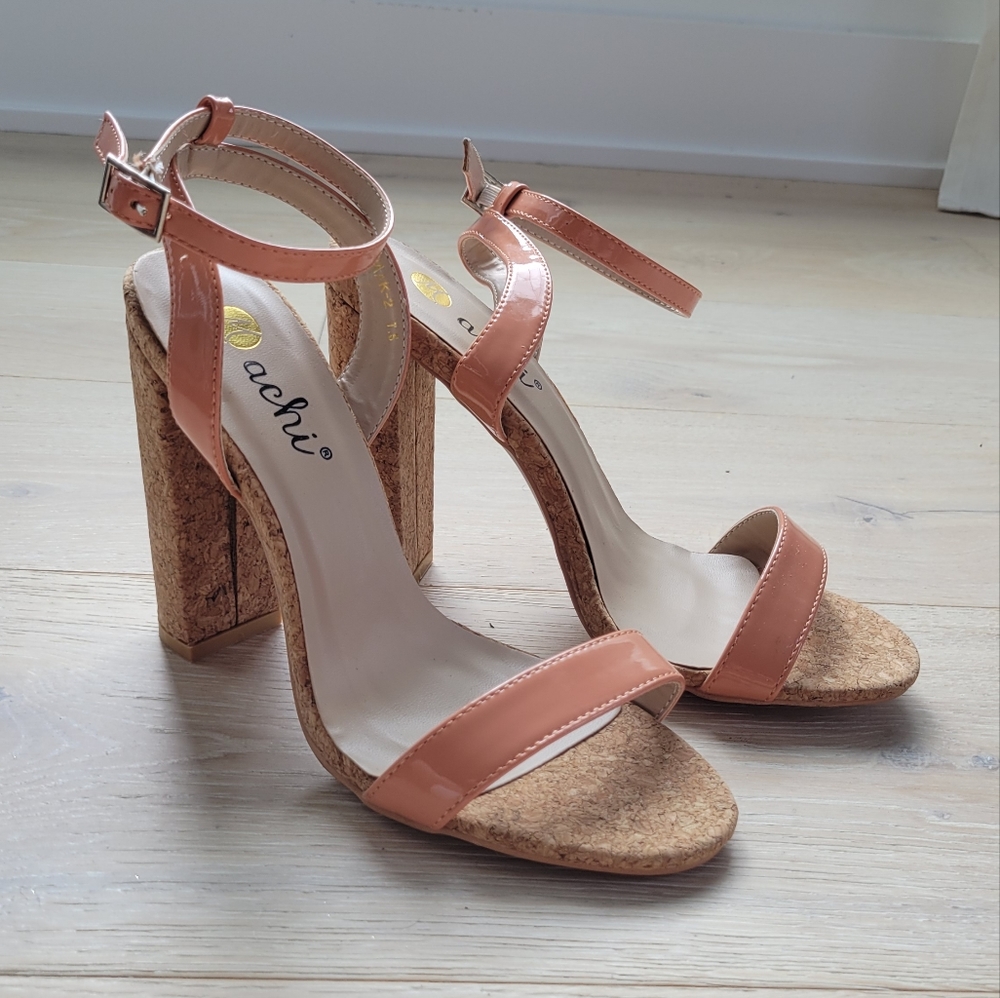MACHI | Coral Cork Heels